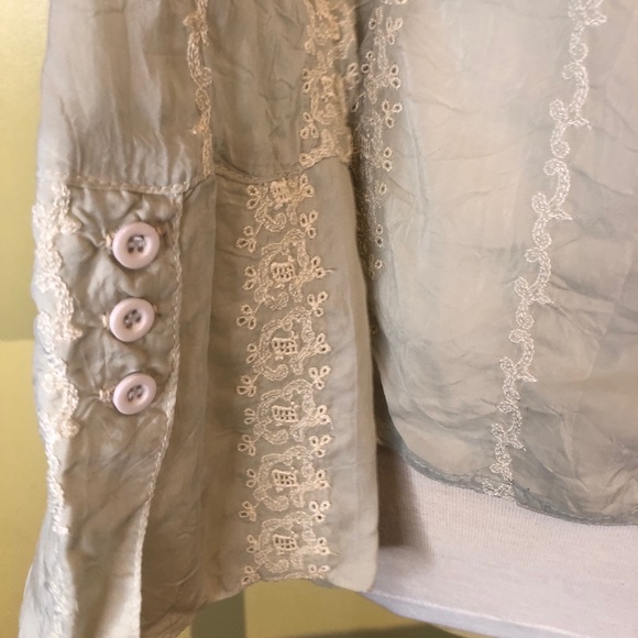 Johnny Was Light Gray - mint green Button Down Shirt - Picture 6 of 14